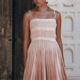 Dusty Pink Tribal Goddess Slip Over • Ethnic Handwoven Macrame Net Overlay Dress - AYA Sacred Wear