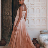 Dusty Pink Tribal Goddess Slip Over • Ethnic Handwoven Macrame Net Overlay Dress - AYA Sacred Wear