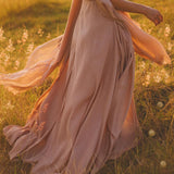 Dusty Rose Makosh Goddess Dress • Organic Bridesmaid Kimono Dress • Cotton Wrap Dress - AYA Sacred Wear