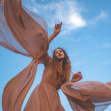 Dusty Rose Makosh Goddess Dress • Organic Bridesmaid Kimono Dress • Cotton Wrap Dress - AYA Sacred Wear