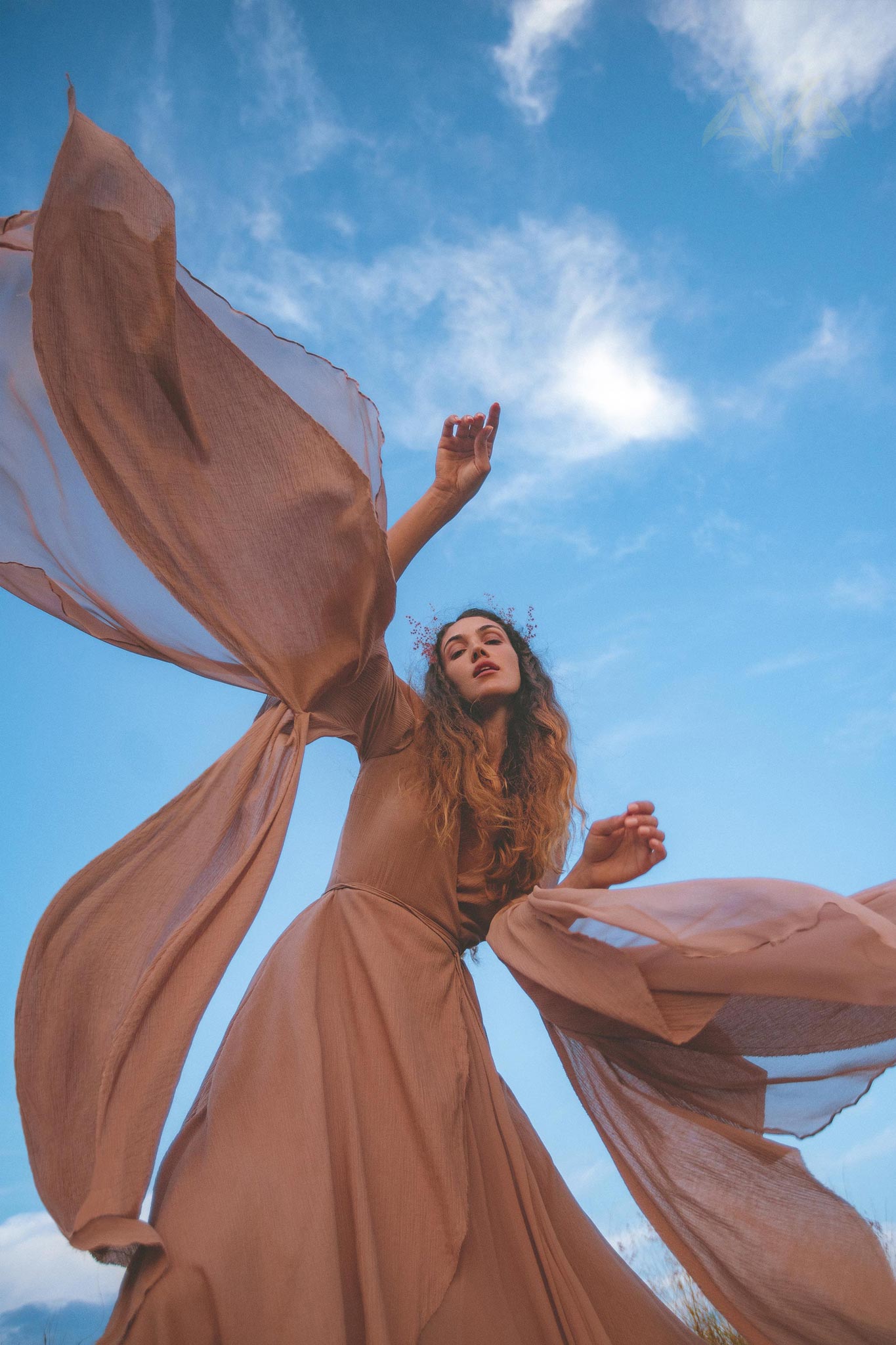 Dusty Rose Makosh Goddess Dress • Organic Bridesmaid Kimono Dress • Cotton Wrap Dress - AYA Sacred Wear
