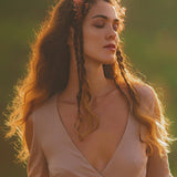 Dusty Rose Makosh Goddess Dress • Organic Bridesmaid Kimono Dress • Cotton Wrap Dress - AYA Sacred Wear