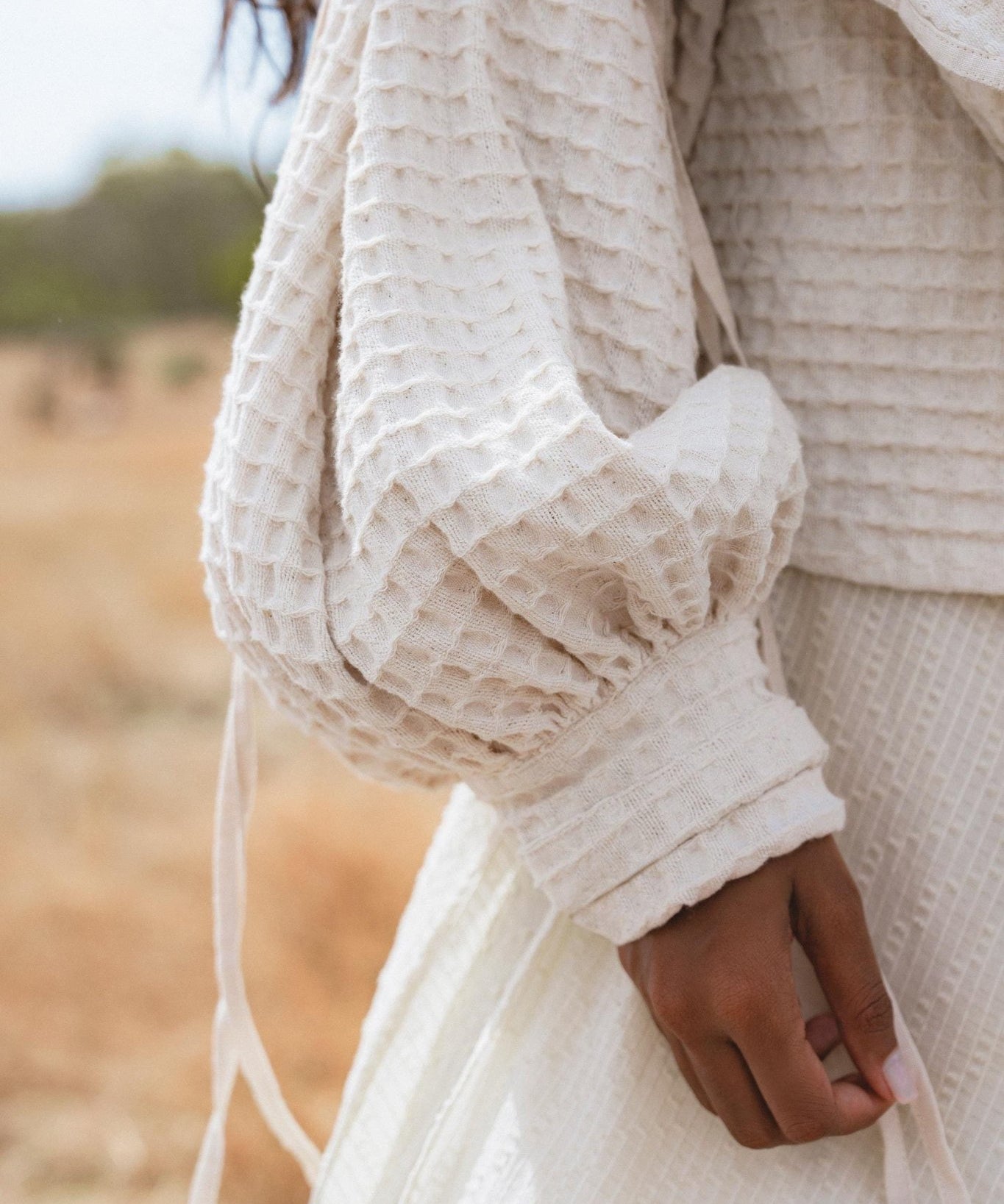 Elven Handwoven Cotton Jacket with Hood, Corset Lace Back, Boho Bali Ritual Coat - AYA Sacred Wear