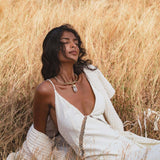 Elven Handwoven Cotton Jacket with Hood, Corset Lace Back, Boho Bali Ritual Coat - AYA Sacred Wear