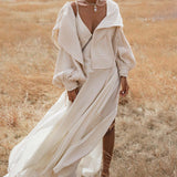 Elven Handwoven Cotton Jacket with Hood, Corset Lace Back, Boho Bali Ritual Coat - AYA Sacred Wear