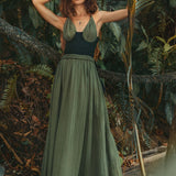 Greek Goddess Dress • Boho Grecian Dress • Boho Dark Green Prom Dress - AYA Sacred Wear