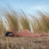 Greek Goddess Dress • Rose Gold Long Maxi Belted Dress - AYA Sacred Wear