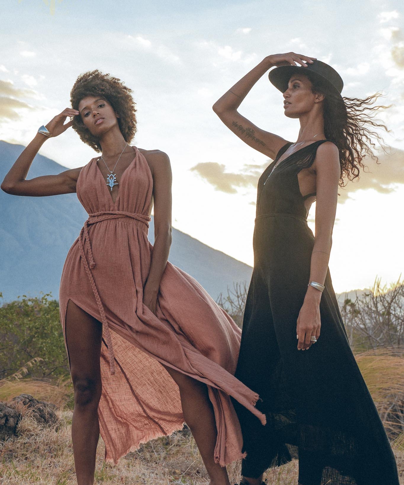Greek Goddess Dress • Rose Gold Long Maxi Belted Dress - AYA Sacred Wear