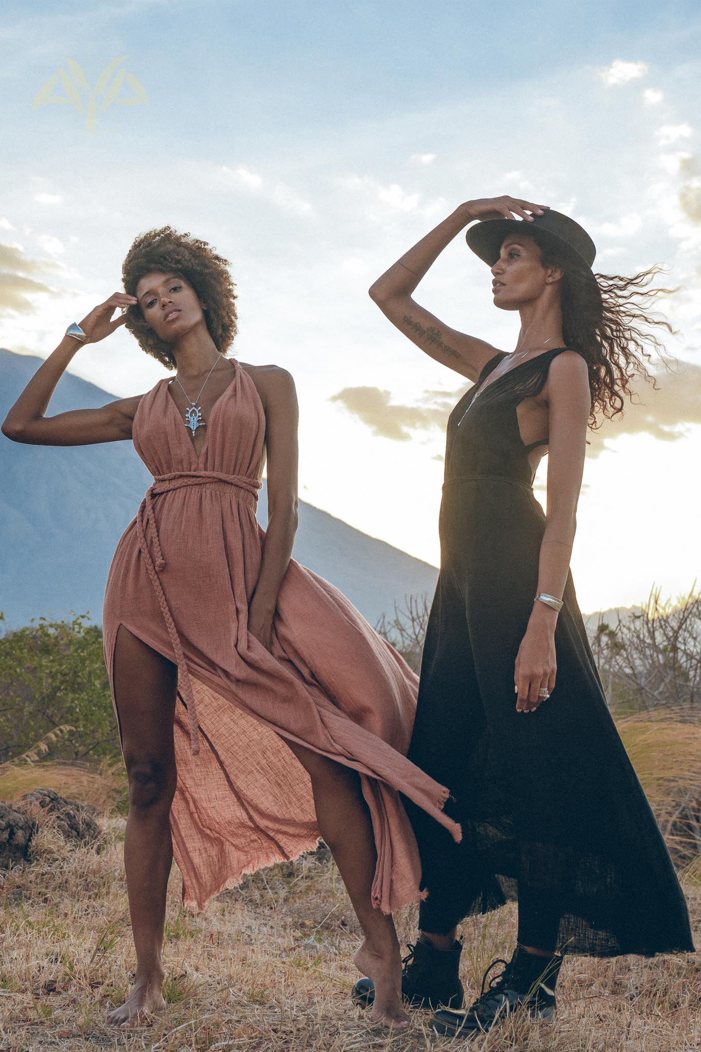 Greek Goddess Dress • Rose Gold Long Maxi Belted Dress - AYA Sacred Wear