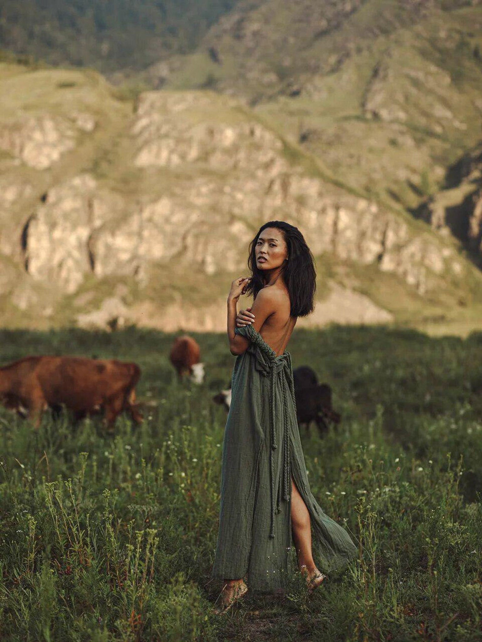 Green Nomad Spirit Dress (Adjustable size, multiway dress) - AYA Sacred Wear
