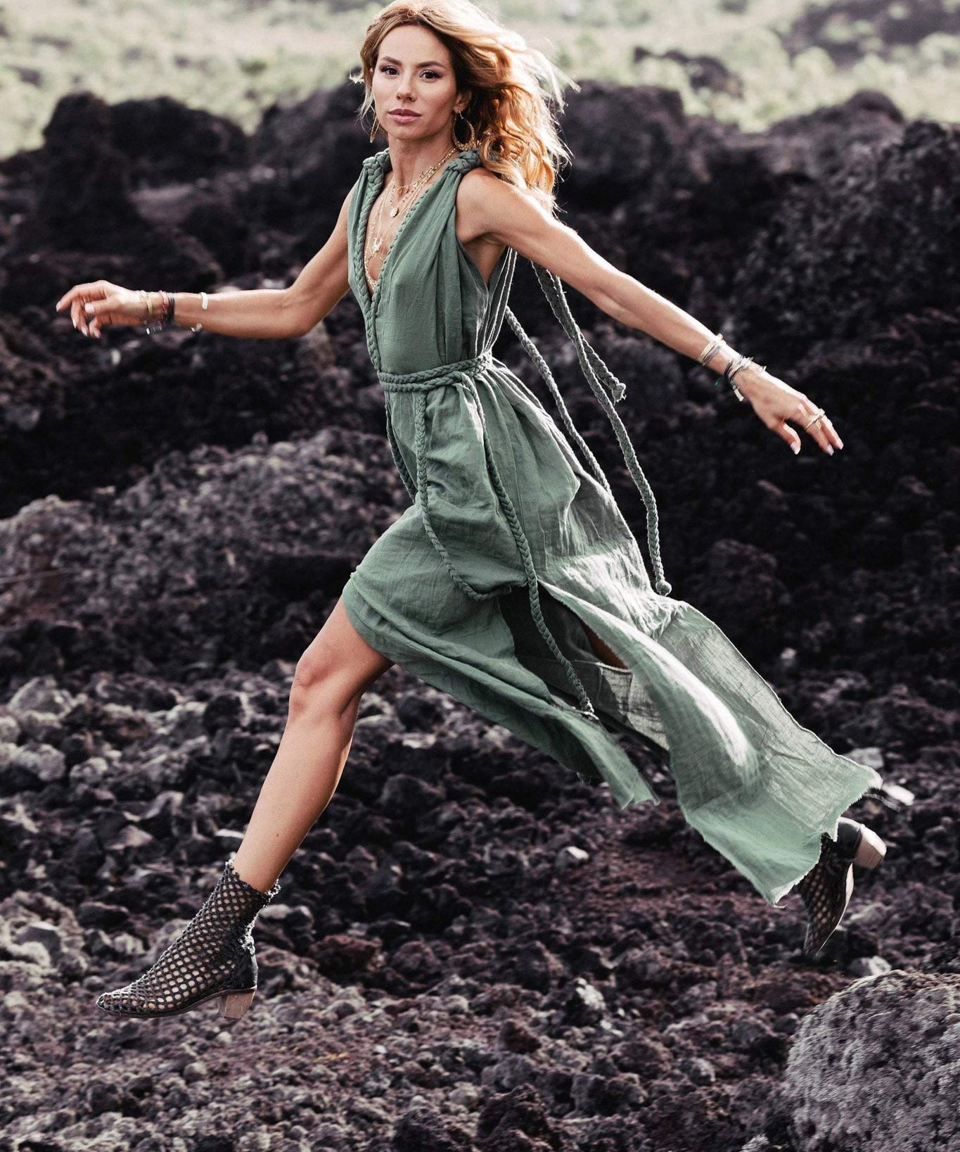 Green Nomad Spirit Dress (Adjustable size, multiway dress) - AYA Sacred Wear