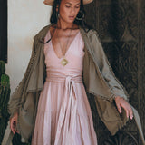 Boho Kimono Top, Organic Goddess Top, Wide Sleeve Wrap Top - AYA Sacred Wear