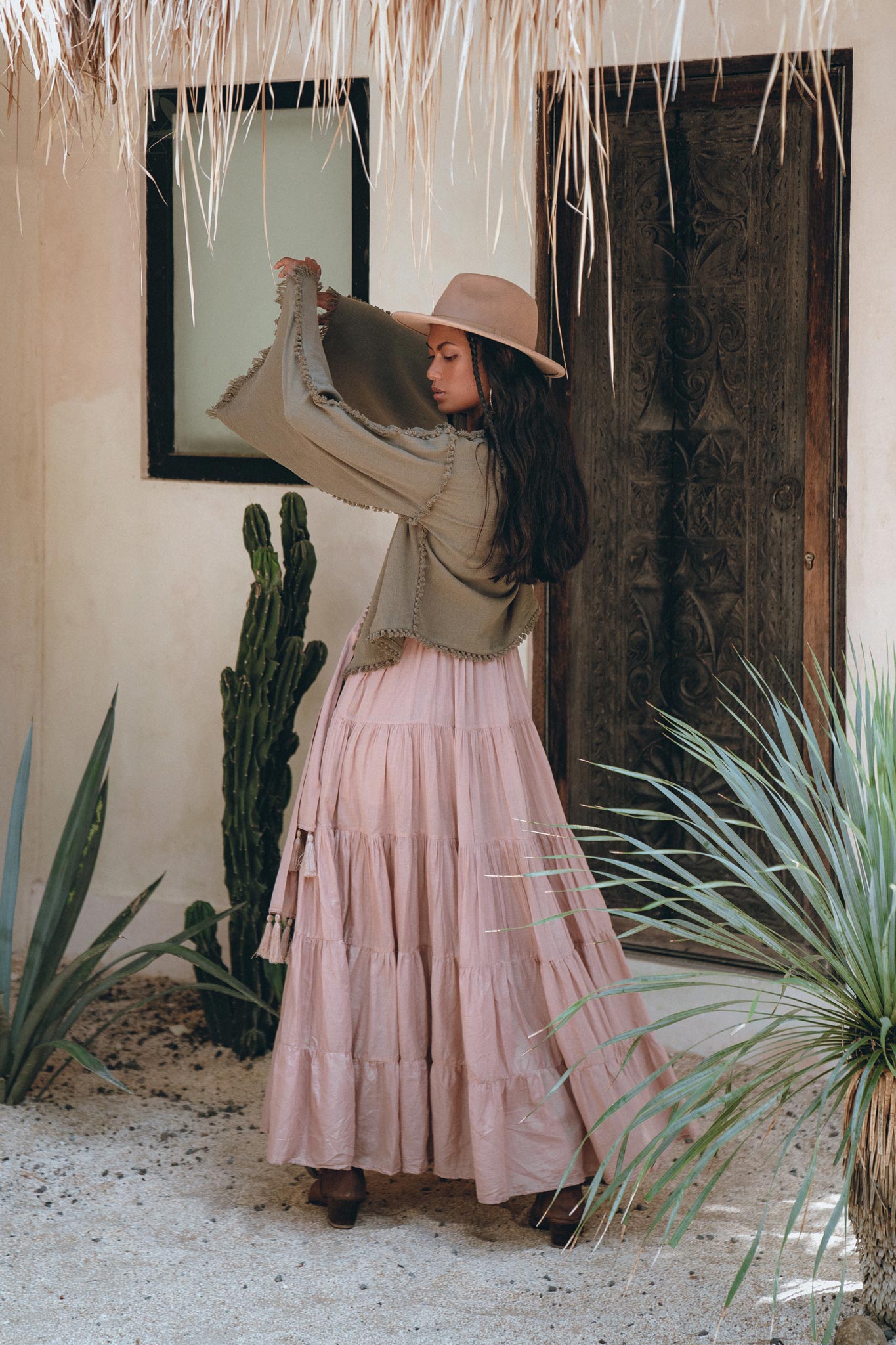 Boho Kimono Top, Organic Goddess Top, Wide Sleeve Wrap Top - AYA Sacred Wear