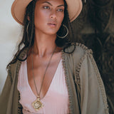 Boho Kimono Top, Organic Goddess Top, Wide Sleeve Wrap Top - AYA Sacred Wear