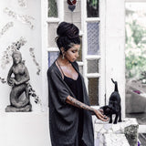 Grey Boho Kimono Cover Up • Boho Bamboo Mantle - AYA Sacred Wear