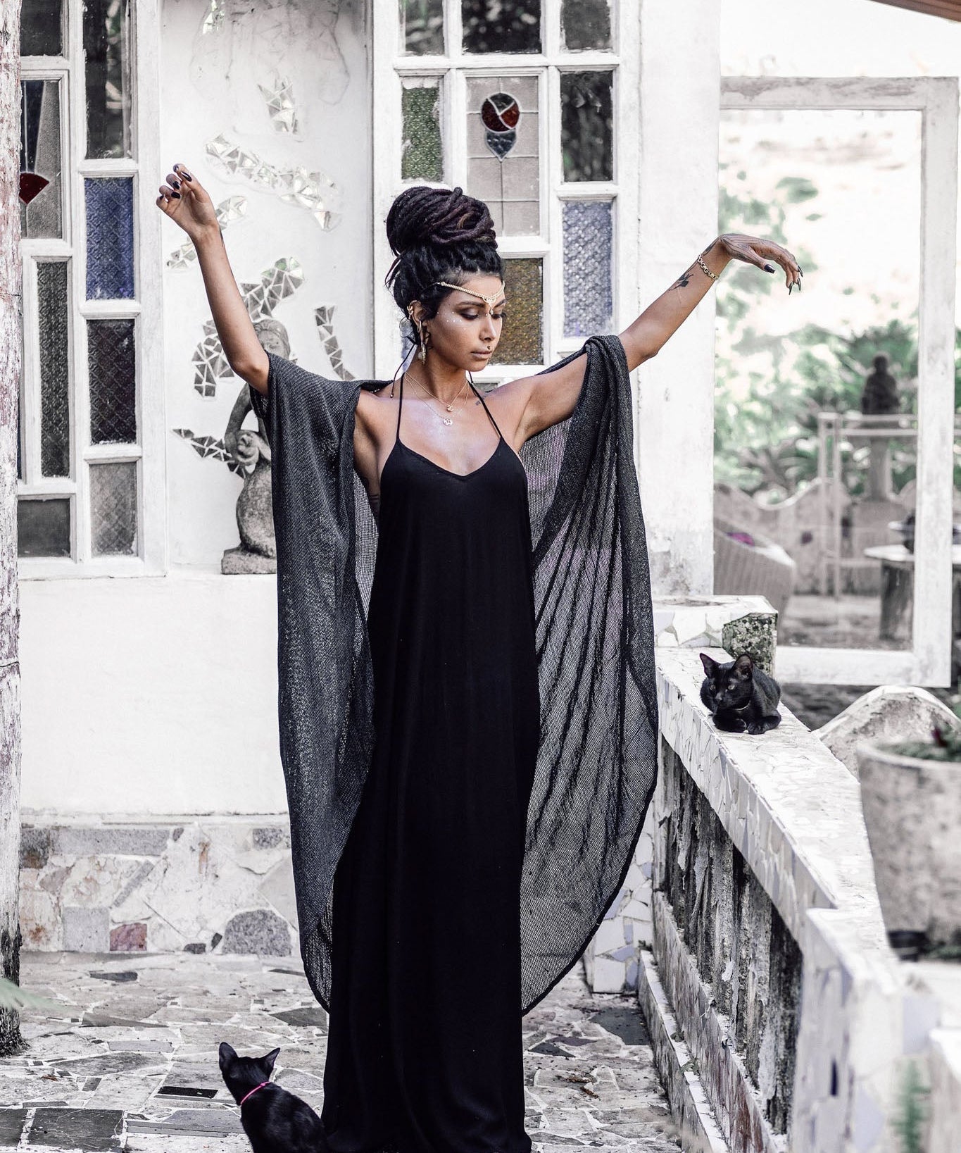 Grey Boho Kimono Cover Up • Boho Bamboo Mantle - AYA Sacred Wear