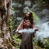 Grey Cotton Boho Skirt - AYA Sacred Wear