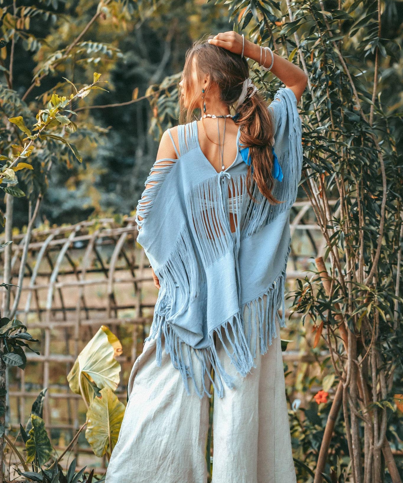 Hand Loomed Cotton Blouse • Boho Top Women • See Through Bohemian Top - AYA Sacred Wear