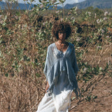 Hand Loomed Cotton Blouse • Boho Top Women • See Through Bohemian Top - AYA Sacred Wear
