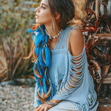 Hand Loomed Cotton Blouse • Boho Top Women • See Through Bohemian Top - AYA Sacred Wear