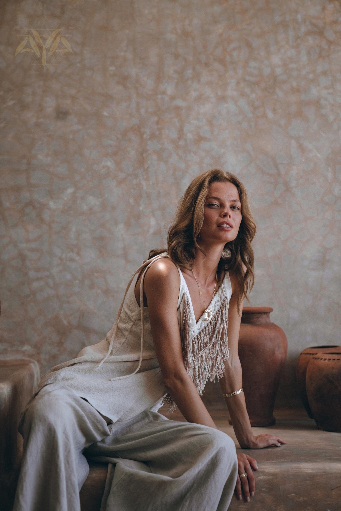 Hand Loomed Cotton Blouse with Hand Embroidery • Bohemian Top - AYA Sacred Wear