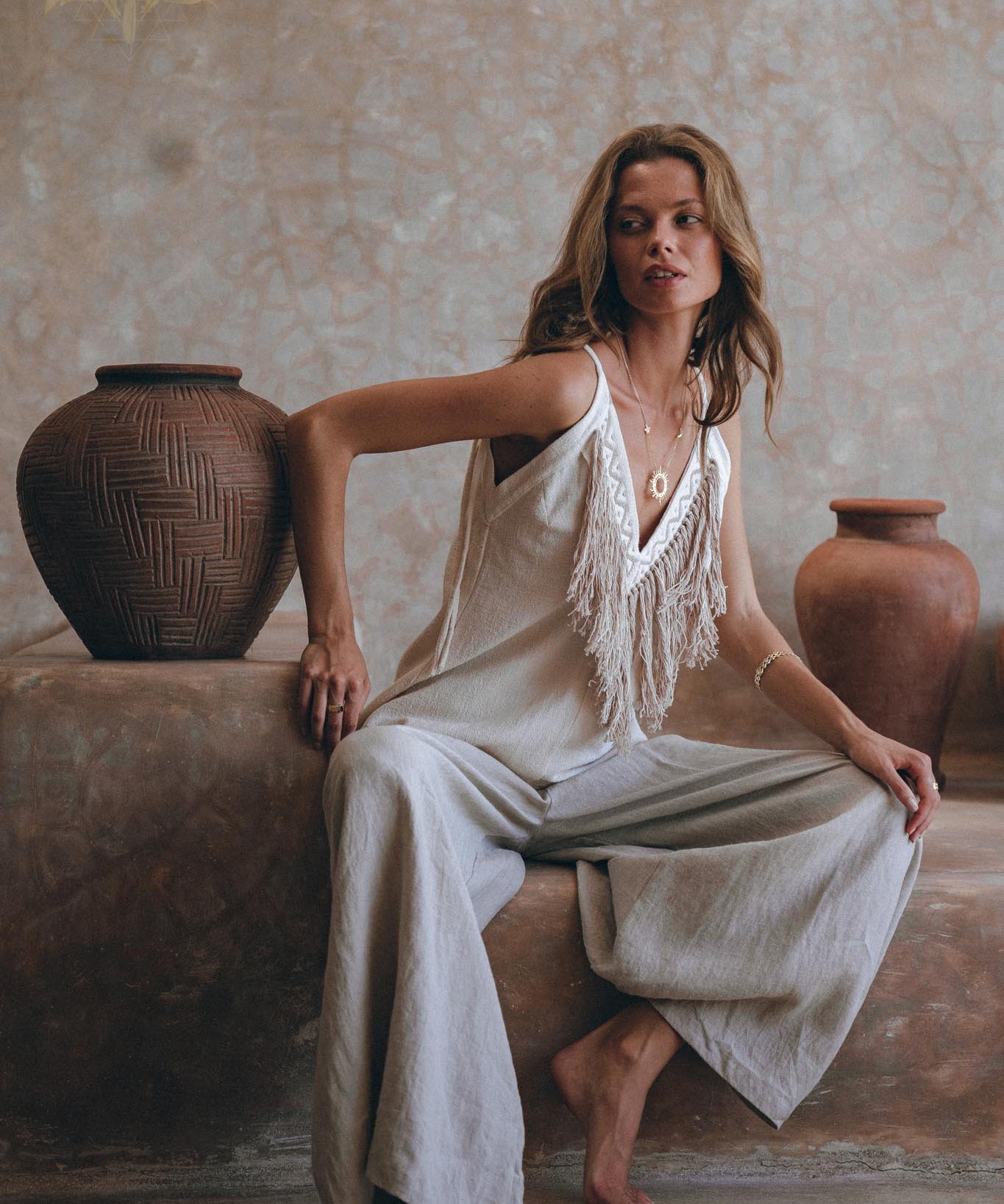 Hand Loomed Cotton Blouse with Hand Embroidery • Bohemian Top - AYA Sacred Wear