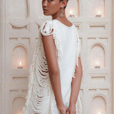 Off-White Mini Dress, Sleeveless Open Sides Dress, Ladders Sides Dress - AYA Sacred Wear