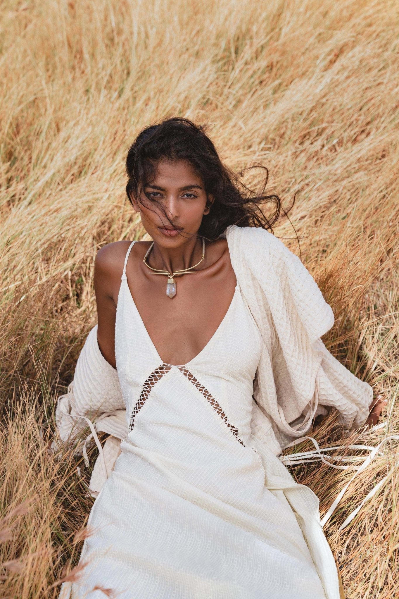 Handwoven Cotton Jacket Top in Cream | Textured Open Layer | Bohemian Statement Piece - AYA Sacred Wear