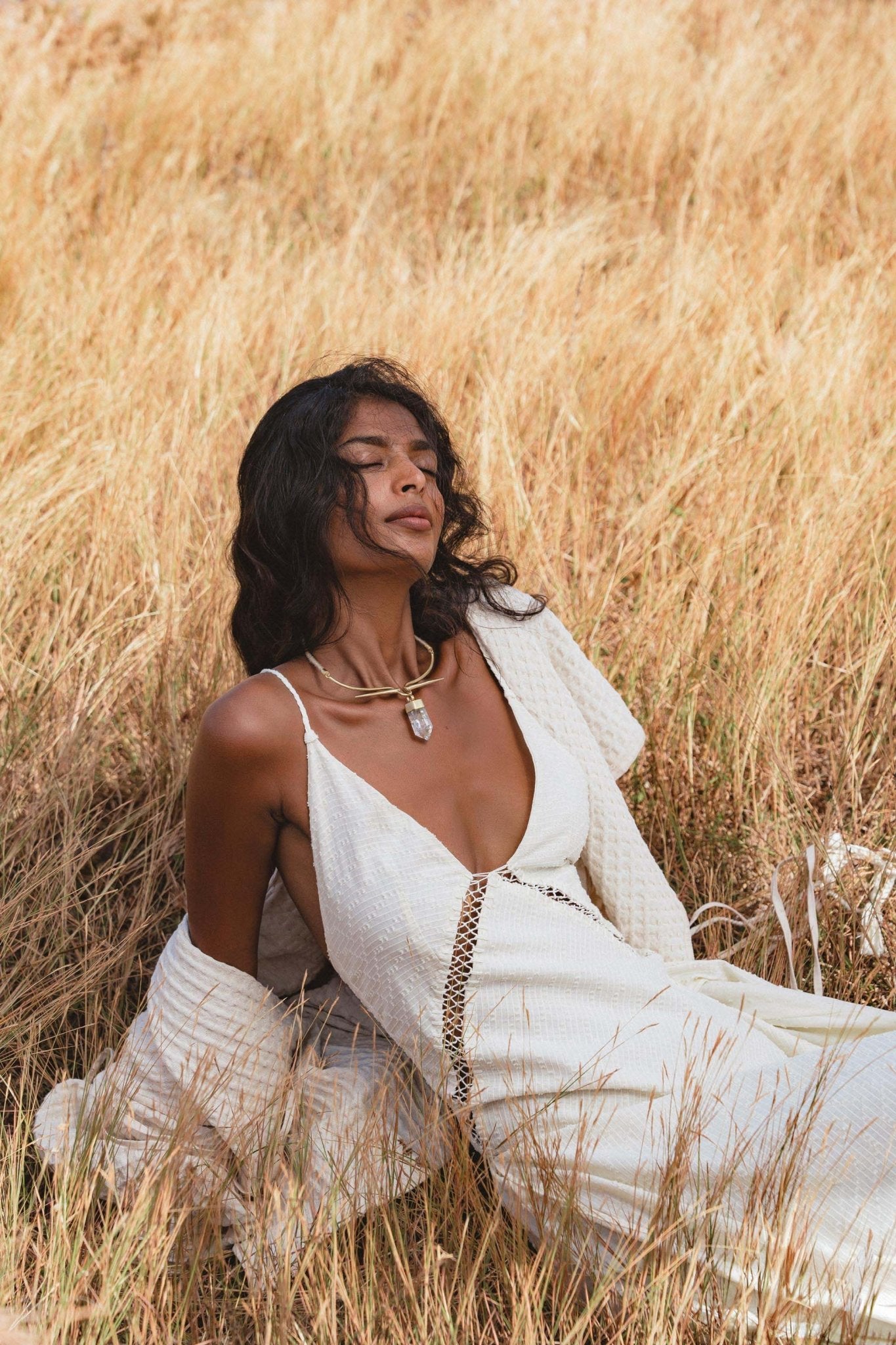 Handwoven Cotton Jacket Top in Cream | Textured Open Layer | Bohemian Statement Piece - AYA Sacred Wear