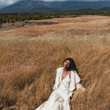 Handwoven Cotton Jacket Top in Cream | Textured Open Layer | Bohemian Statement Piece - AYA Sacred Wear
