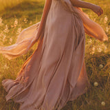 Dusty Rose Makosh Goddess Dress • Organic Bridesmaid Kimono Dress • Cotton Wrap Dress
