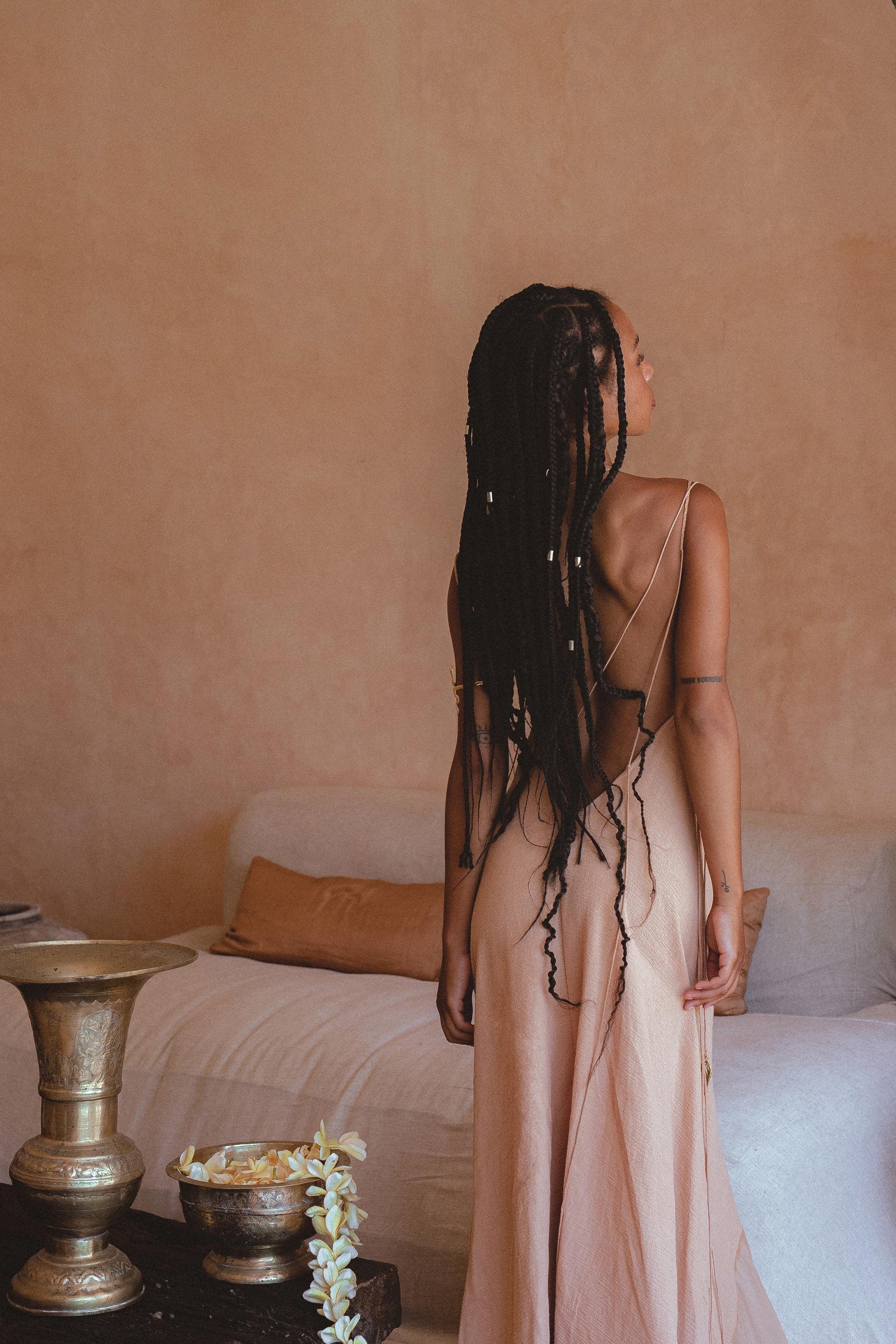 Powder Pink Padma Dress • Bohemian Handloomed Dress • Greek Goddess Summer Dress