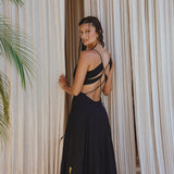 Black Oshun Dress • A-line Dress Light Cotton and Silk Formal Bridal Dress