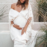 Off-White Boho Dress • Boho Goddess Dress • Maxi Bridesmaid Dress