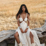 Ananda Lālita Dress Ivory Colour – Linen Organic Goddess Gown