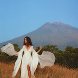 Makosh Goddess Dress • Off-White Organic Wedding Dress • Multiway Boho Wrap Dress