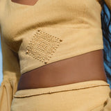 Indian Set in Yellow Gold · Cotton Two - Piece Outfit · Flowy Bell - Sleeve Top & Maxi Skirt - AYA Sacred Wear