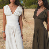 Japan Dress in African Brown Colour — Sustainable Linen Maxi Dress - AYA Sacred Wear
