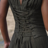 Japan Dress in African Brown Colour — Sustainable Linen Maxi Dress - AYA Sacred Wear