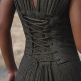 Japan Dress in African Brown Colour — Sustainable Linen Maxi Dress - AYA Sacred Wear