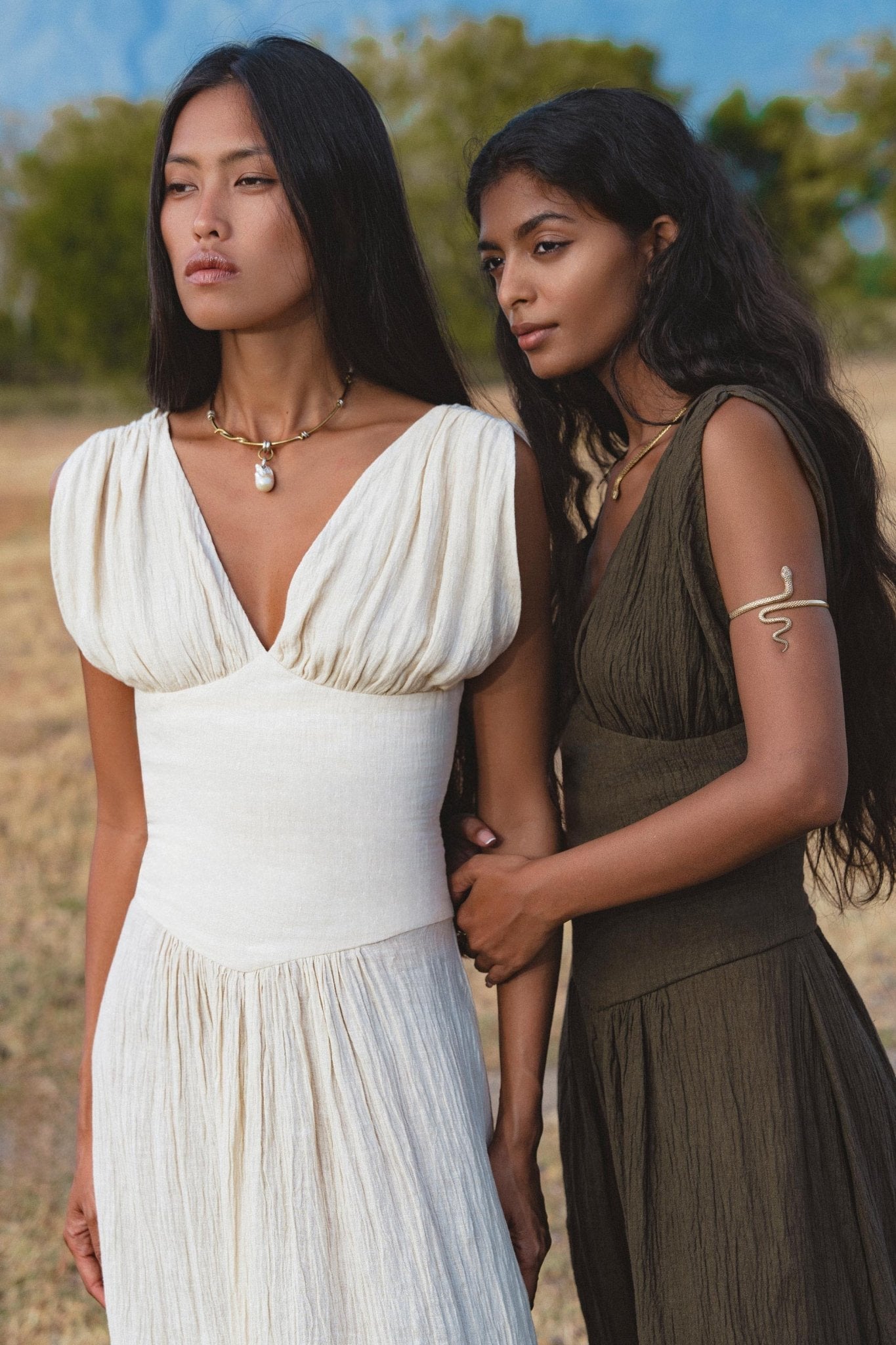 Japan Dress in African Brown Colour — Sustainable Linen Maxi Dress - AYA Sacred Wear