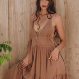 Latte Multiway Dress • Beach Adjustable Dress • Boho Sleeveless Dress - AYA Sacred Wear