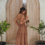 Latte Multiway Dress • Beach Adjustable Dress • Boho Sleeveless Dress - AYA Sacred Wear