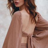 Summer Open Belly Matching Top and Skirt, Latte Tank Top and Maxi Skirt - AYA Sacred Wear