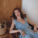 Light Blue Nomad Spirit Dress (Plus Size Dress Adjustable) - AYA Sacred Wear