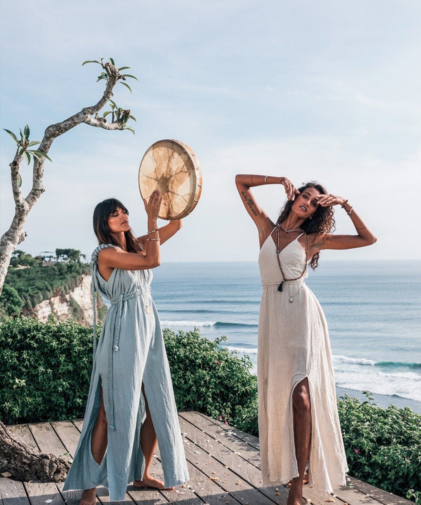 Light Blue Nomad Spirit Dress (Plus Size Dress Adjustable) - AYA Sacred Wear