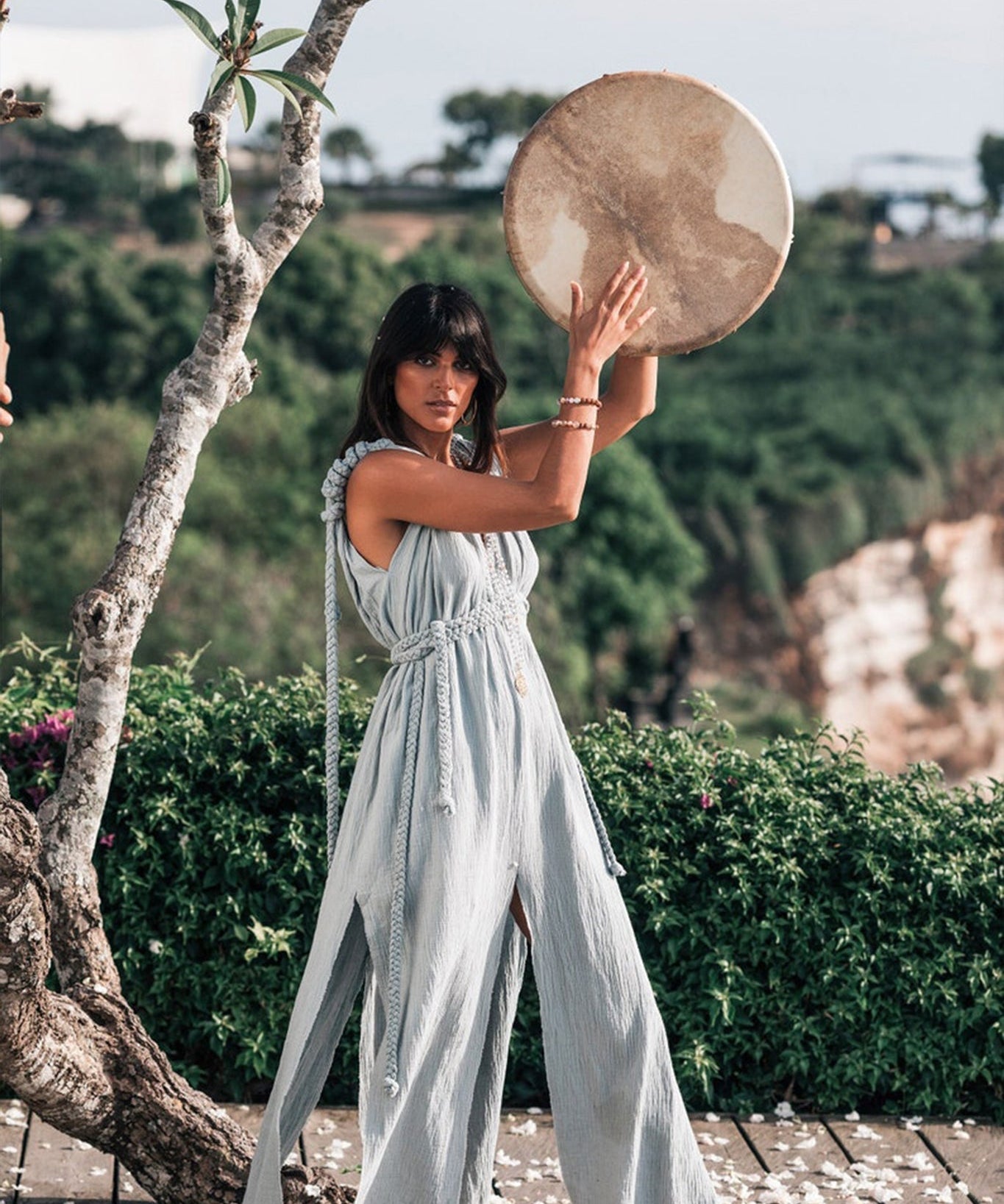 Light Blue Nomad Spirit Dress (Plus Size Dress Adjustable) - AYA Sacred Wear