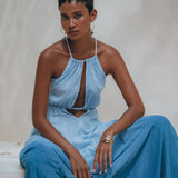 Boho Dress, Open Back Belly Dress, Organically Dyed Adjustable Dress - AYA Sacred Wear