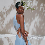 Boho Dress, Open Back Belly Dress, Organically Dyed Adjustable Dress - AYA Sacred Wear