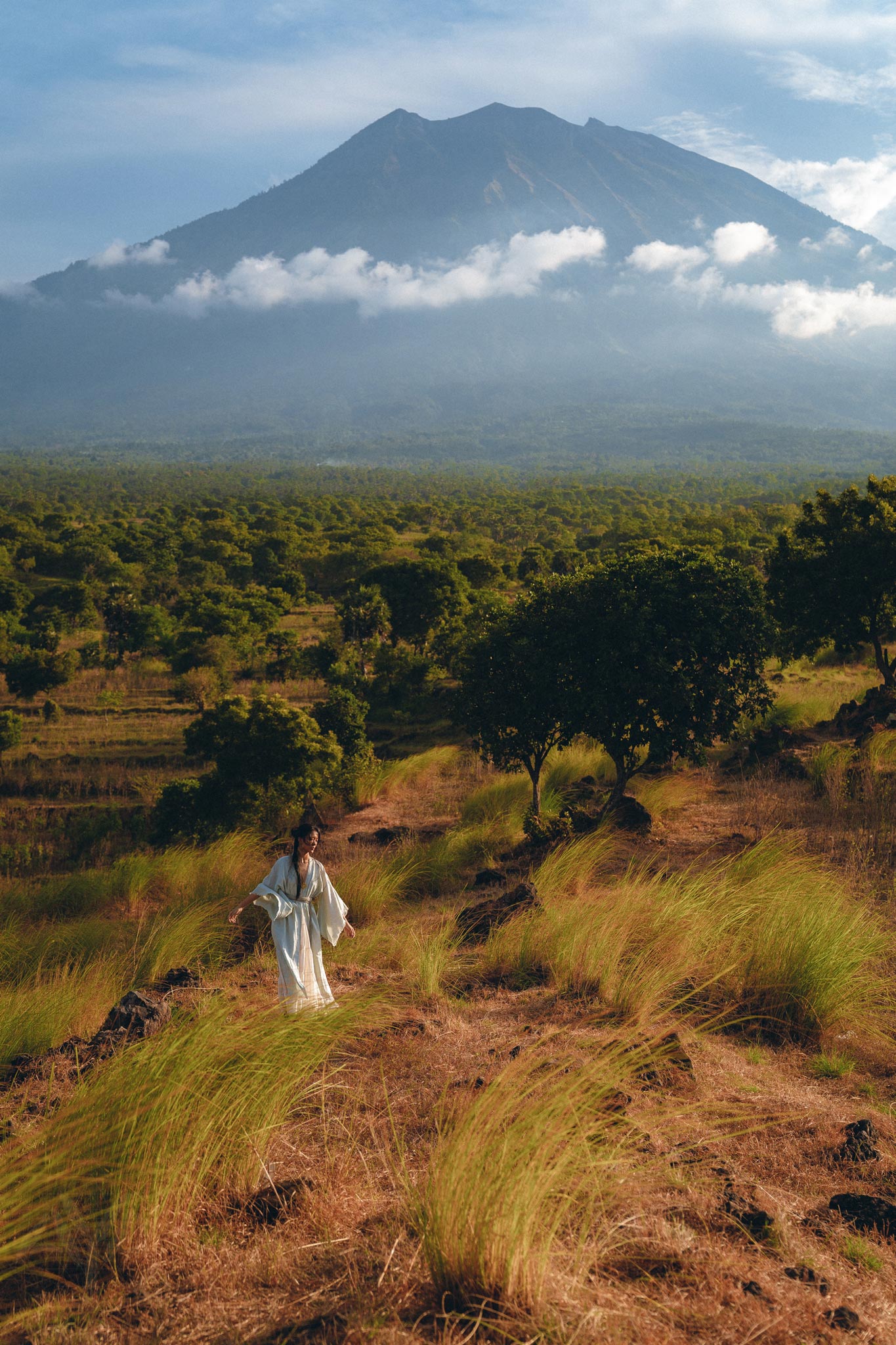 Linen Cardigan with Belt • Linen Sky Blue Overcoat • Long Jacket Women - AYA Sacred Wear